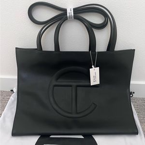 Telfar Black Shopping Bag (Large)